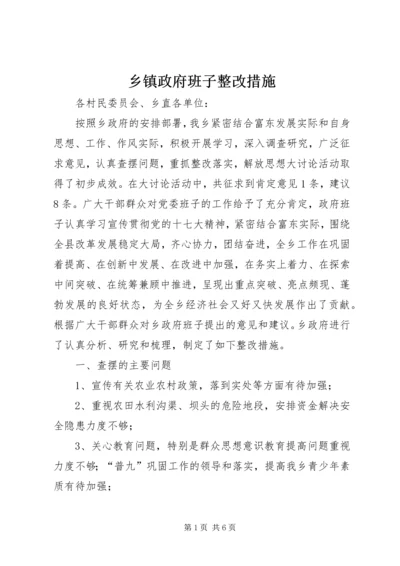 乡镇政府班子整改措施.docx