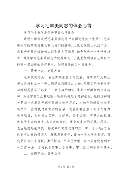 学习毛丰美同志的体会心得精选.docx