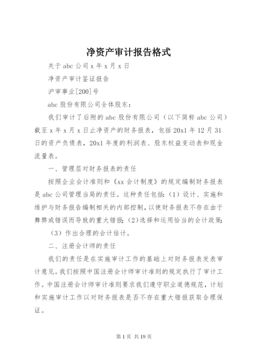 净资产审计报告格式 (3).docx