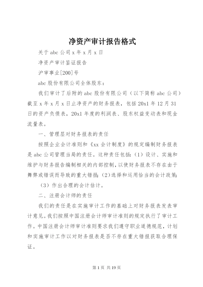 净资产审计报告格式 (3).docx