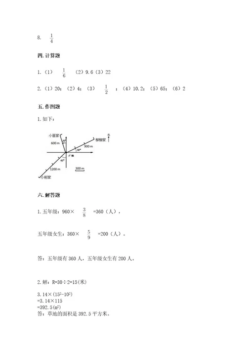 小学数学六年级上册期末卷（全优）wod版