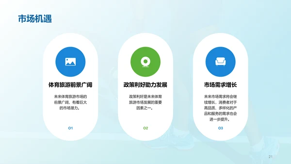 蓝色商务现代体育旅游市场分析PPT模板