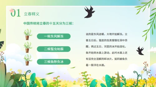 立春节气花香春意暖通用PPT模板