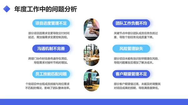 蓝色商务风项目经理年终述职汇报PPT模板