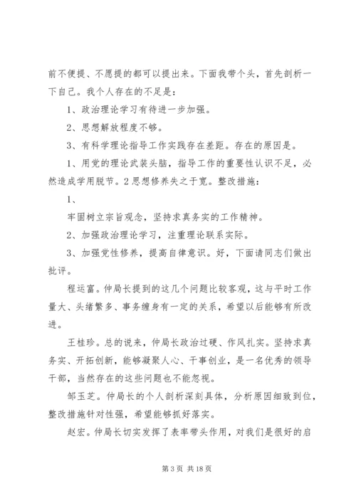 第一篇：党建民主生活会民主生活会会议记录（县邮政局）.docx