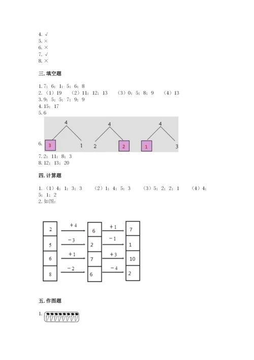 人教版一年级上册数学期末测试卷附完整答案【精品】.docx