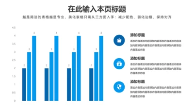 PPT柱状图蓝色简约风