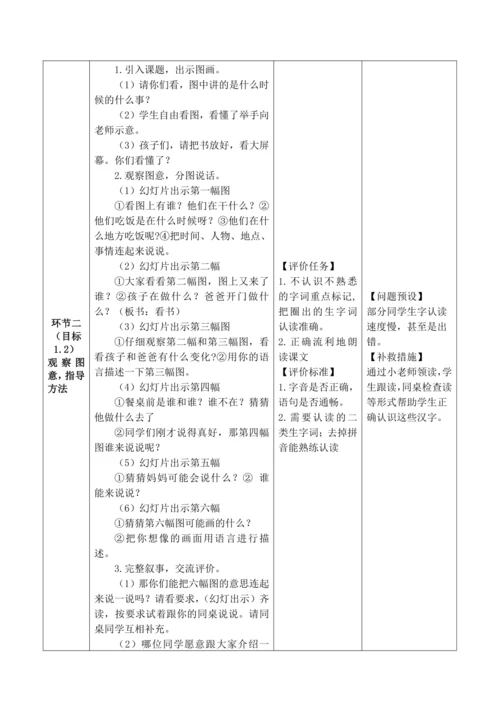 【大单元】统编版语文二上第六单元《口语交际：看图讲故事》 教学设计
