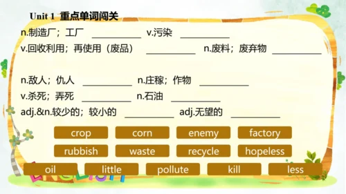 Module 12 Save our world Module12 本模块综合与测试