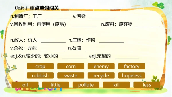 Module 12 Save our world Module12 本模块综合与测试