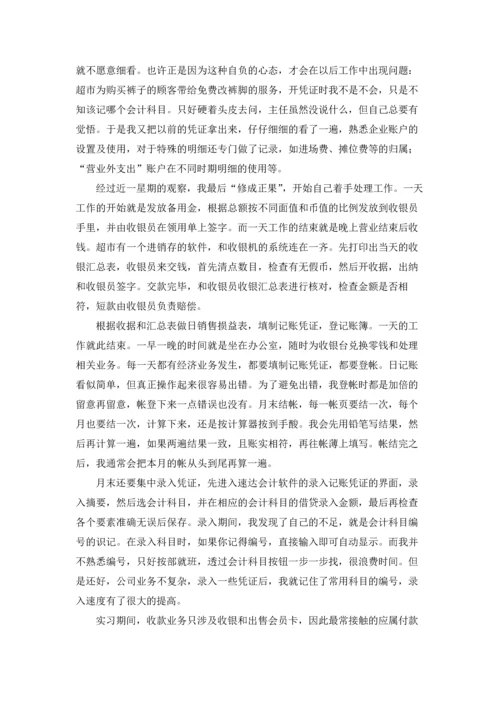 出纳的实习报告范文集合八篇.docx