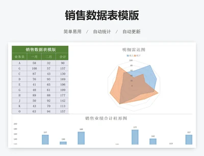 销售数据表模版