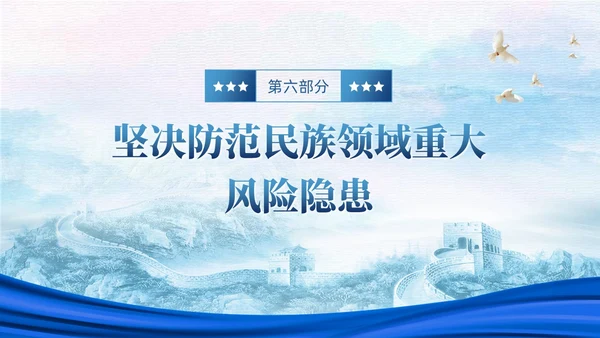 蓝色党政中华民族共同体民族统一党建主题教育PPT模板