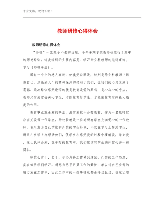 2024教师研修心得体会优选例文21篇合辑.docx