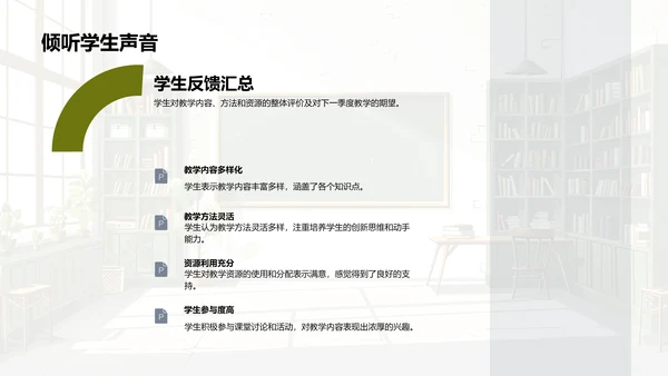 季度教学总结报告PPT模板