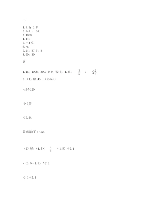 小学毕业班数学检测题精品【预热题】.docx