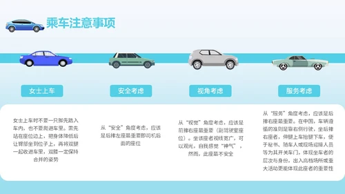 绿色简约风乘车礼仪职场商务礼仪培训PPT模板