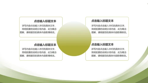 绿色简约风扁平总结汇报PPT模板