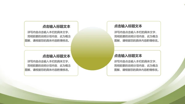 绿色简约风扁平总结汇报PPT模板