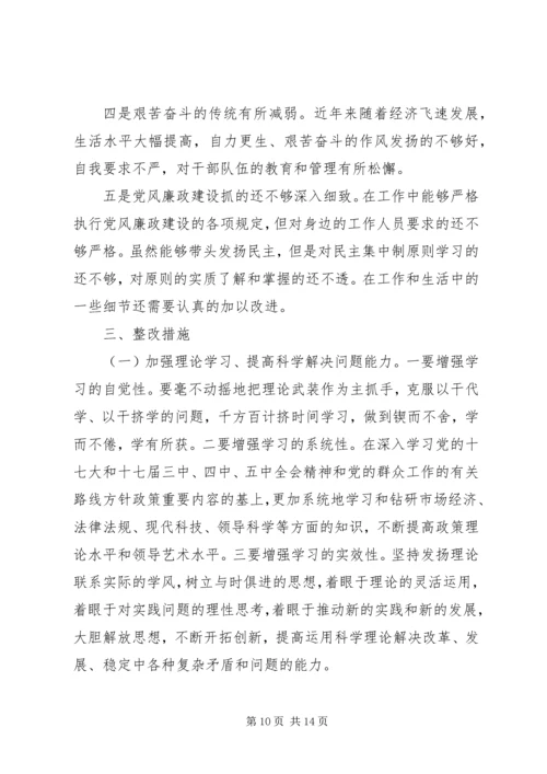 县长执政为民专题民主生活会发言稿.docx