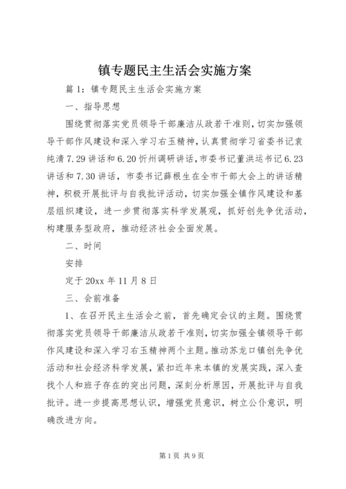 镇专题民主生活会实施方案.docx
