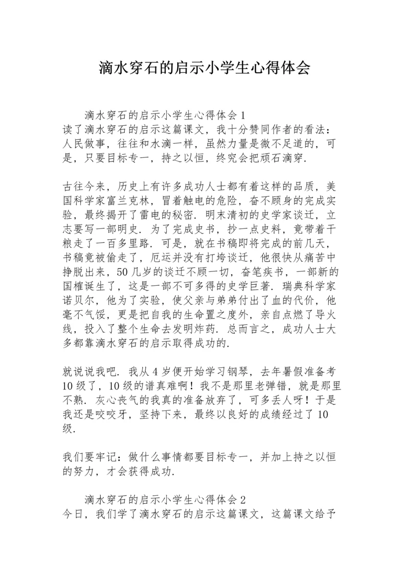 滴水穿石的启示小学生心得体会.docx