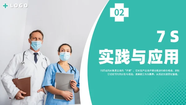 简约商务实图医院医疗医生护士7s病房成果汇报教学模板管理