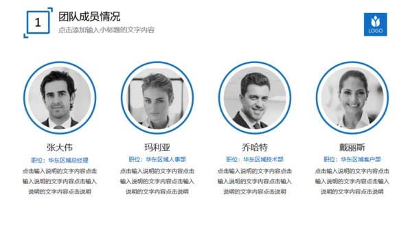 蓝色扁平团队商务工作汇报通用PPT模版