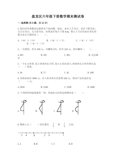 盘龙区六年级下册数学期末测试卷标准卷.docx