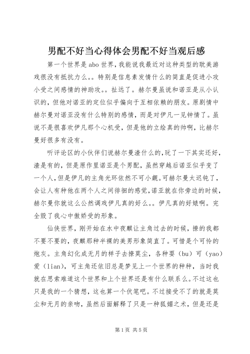 男配不好当心得体会男配不好当观后感.docx