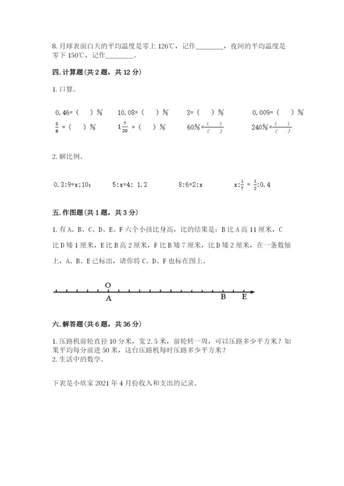 银川市永宁县六年级下册数学期末测试卷最新.docx