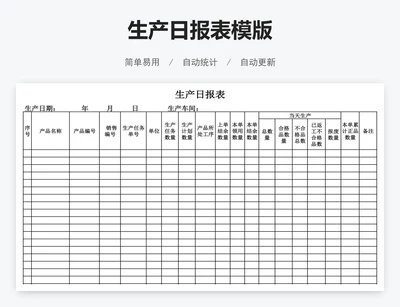 生产日报表模版