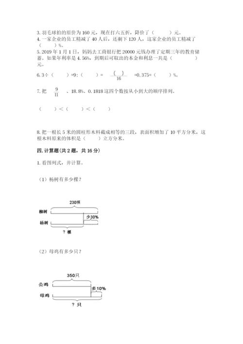 苏教版六年级下册数学期中测试卷及完整答案【典优】.docx