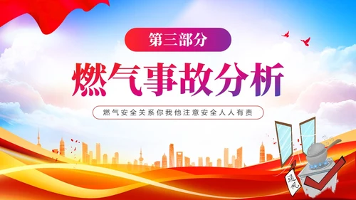 红色展板简约风燃气安全培训PPT课件