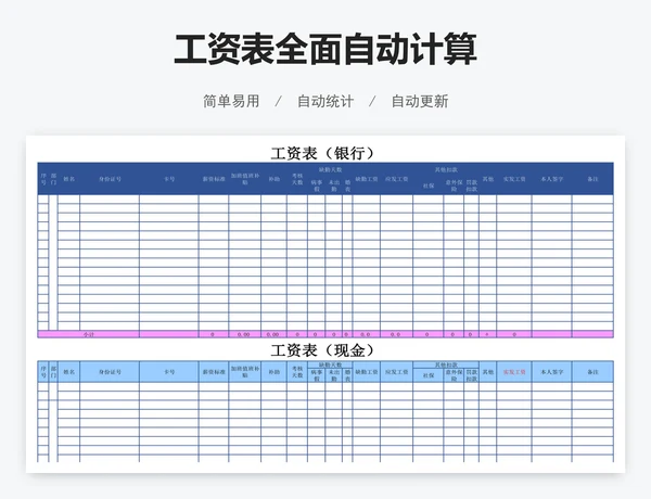 工资表全面自动计算