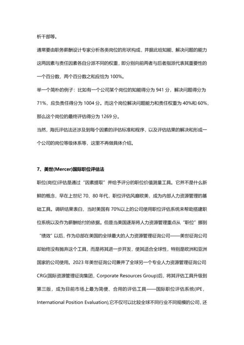 HR需要掌握的岗位评估的7种经典方法.docx