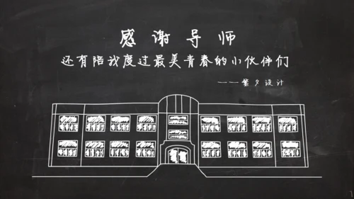 黑板风粉笔字毕业答辩通用PPT模板
