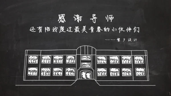 黑板风粉笔字毕业答辩通用PPT模板
