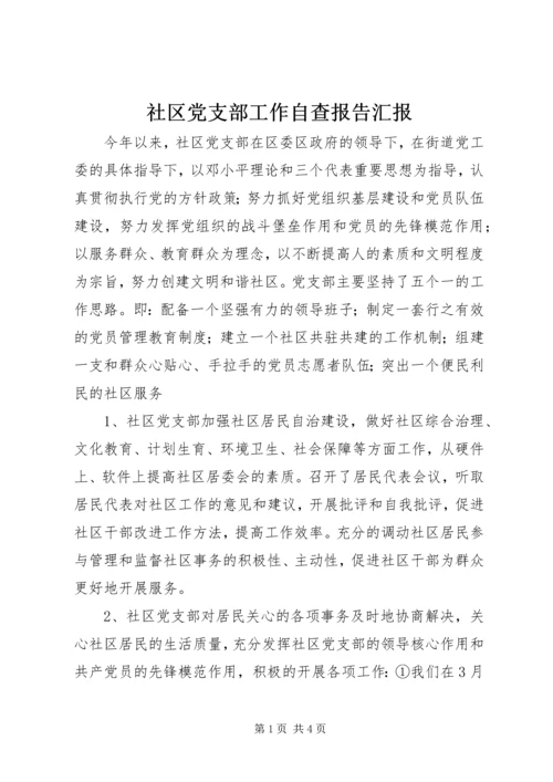 社区党支部工作自查报告汇报.docx