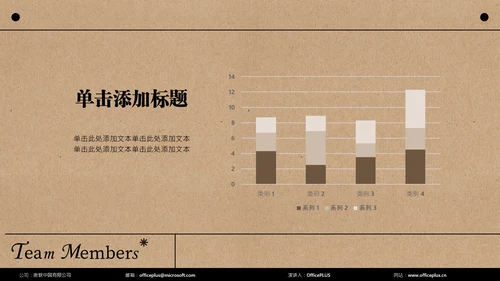 褐色简约小组成员介绍PPT模板