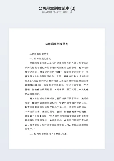 公司规章制度范本 (2)