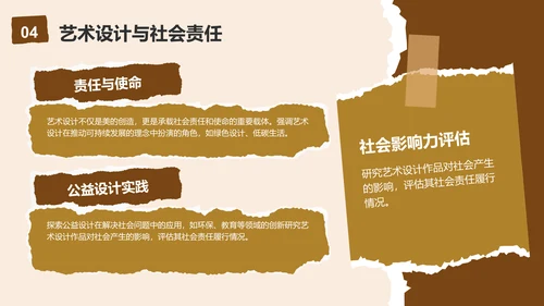 黄棕色复古风艺术设计类毕业答辩展示PPT模板