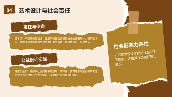 黄棕色复古风艺术设计类毕业答辩展示PPT模板