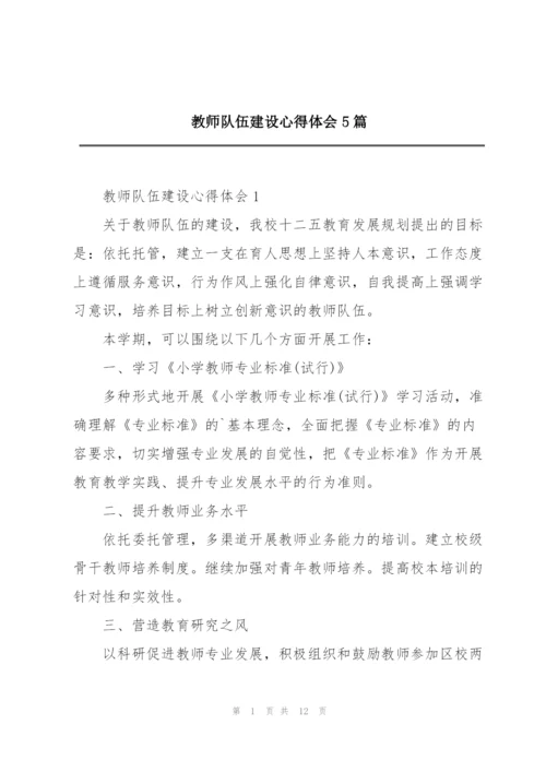 教师队伍建设心得体会5篇.docx