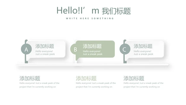 绿色小清新微立体述职报告通用PPT动态模板