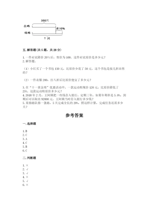 人教版六年级下册数学第二单元《百分数（二）》基础训练及参考答案.docx