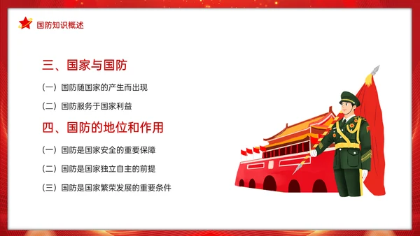 全民国防教育日班会通用PPT模板