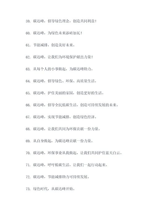 关于碳达峰宣传口号