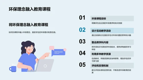 融合环保的课程设计PPT模板