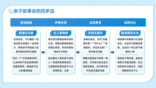 蓝色插画风国庆亲子活动讲座PPT模板